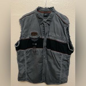 Harley Davidson sleeveless button down
